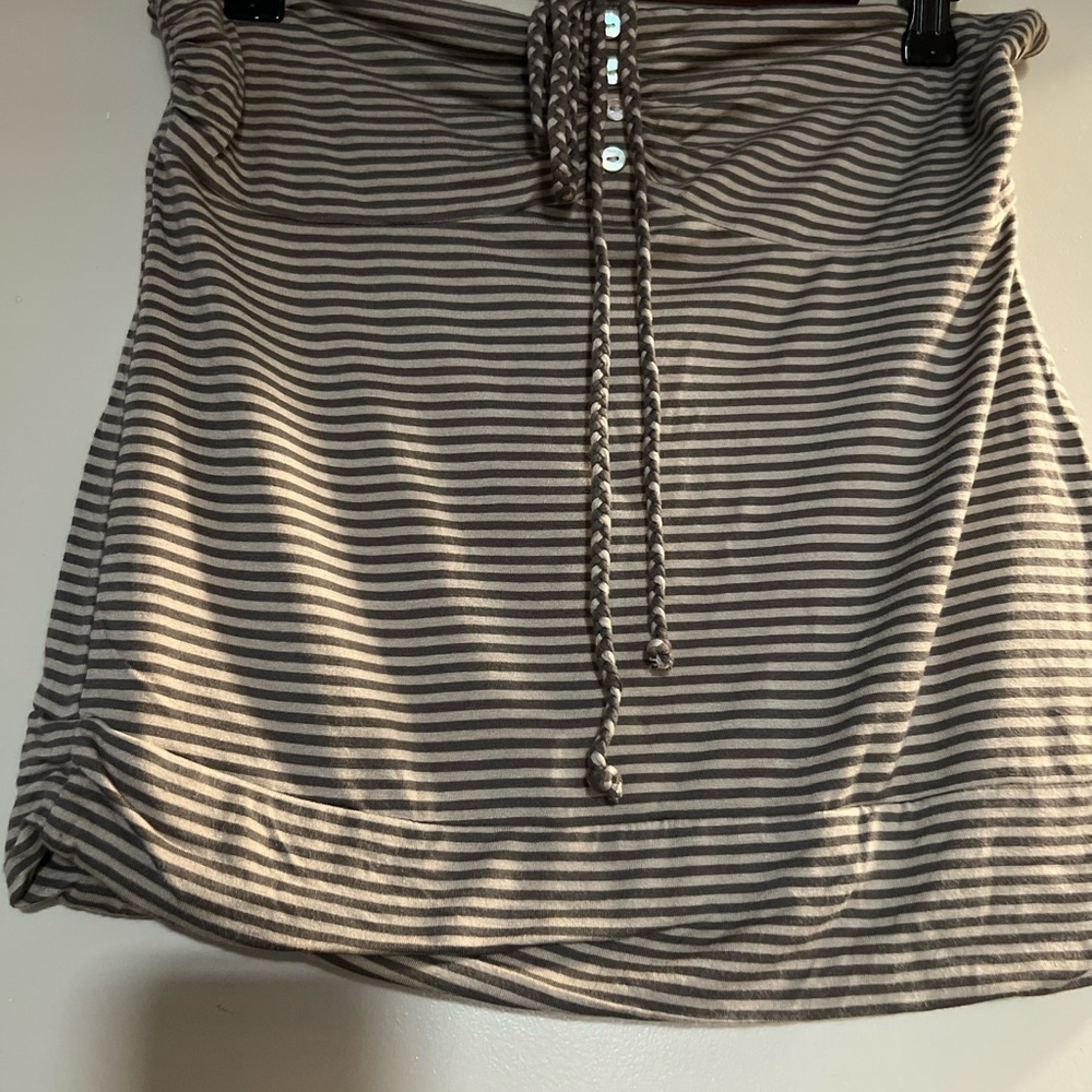 American Rag Outfitters Black and White Striped Mini Top.